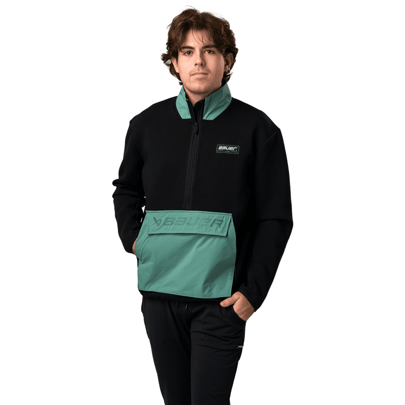 1064088 HOL24 APPAREL KNIT MIX HALF ZIP SR BLK TEAL catalog