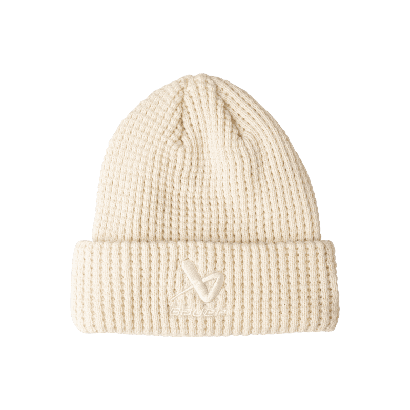 1064105 HOL24 APPAREL WAFFLE TOQUE SR WHT catalog front edit