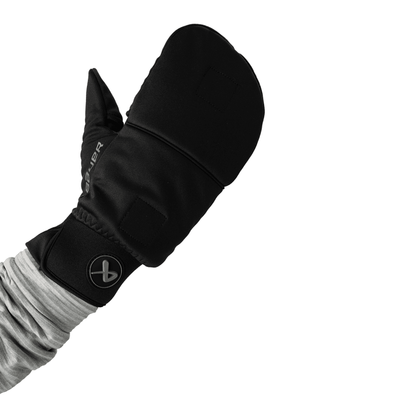 1064108 HOL24 APPAREL HYBRID FLIP MITTEN SR BLK 1156