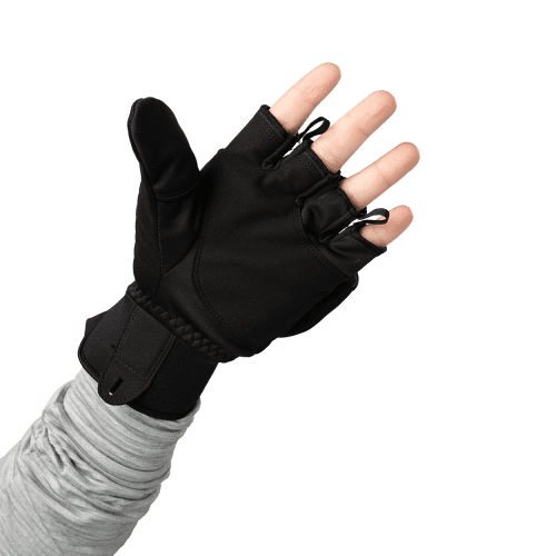 1064108 HOL24 APPAREL HYBRID FLIP MITTEN SR BLK 1157