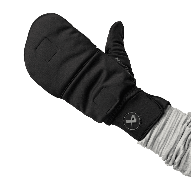 1064108 HOL24 APPAREL HYBRID FLIP MITTEN SR BLK 1162